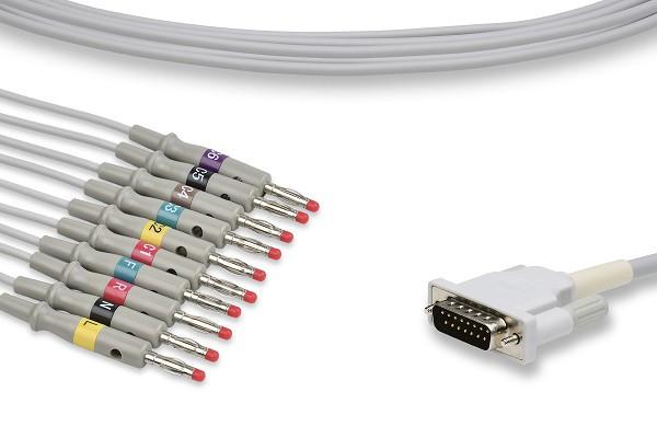 K10-HP-B-I0 Philips Compatible Direct- Connect EKG Cable - M3703C 10 Leads Banana 3 metres - SpecMedica