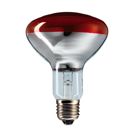 Lámpara infrarrojos Reflectora 125 roja de  250W E27 230-250V