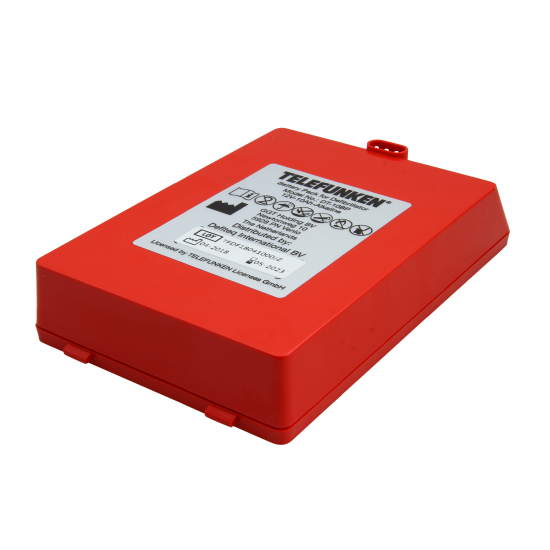 Batería Alkali Mangan original adecuada para desfibrilador Telefunken HR1, FR1 - DT-10BP 12,0 Volt 10,0 Ah - SpecMedica