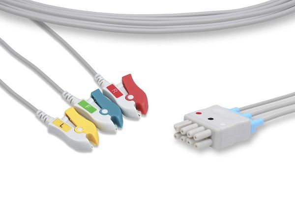 Cable de ECG compatible con Nihon Kohden- pinza/agarrador de 3 derivaciones