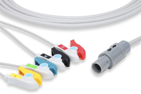 Primedic Compatible Direct-Connect ECG Cable 4  Leads Pinch/Grabber