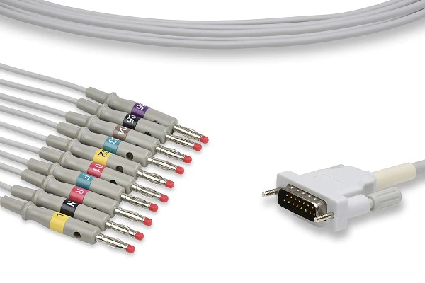 Schiller Compatible Direct-Connect EKG Cable 10  Leads Banana  340 cm