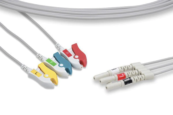 DIN Style Compatible ECG Leadwire 3  Leads Pinch/Grabber