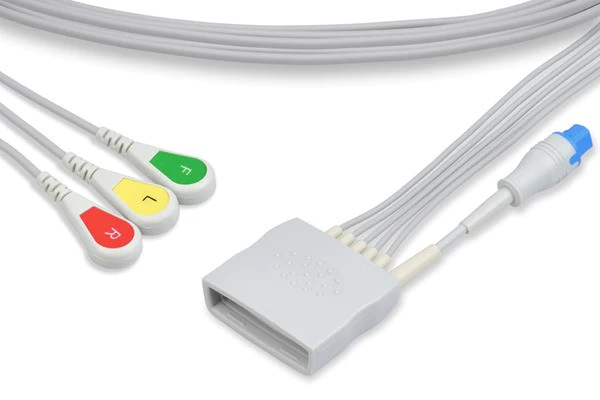 Philips Compatible ECG Telemetry Leadwire 3  Leads Snap with SpO2